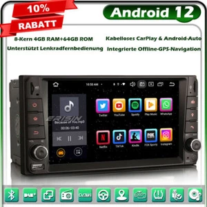 8-Kern 64GB Android 13 Autoradio GPS Navi Toyota Corolla RAV4 Vios Hilux BT 5.0 - Bild 1 von 12