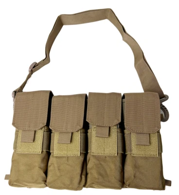 VISM Magazine Carrier Tote MOLLE 8-Mag Pouch for Rifle Bandolier Hunt Shoot TAN - Image 1 of 4