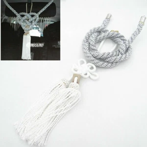 Vip Style Charm JP Junction Produce Fusa White Kiku Knot & Silver Kin Tsuna Rope - Picture 1 of 5