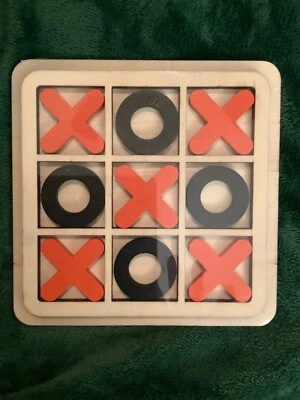 Tic Tac Toe 2 Wooden Game Board 5x5” Adult KidsDifferent Colors Factory Sealed Q - Image 1 of 4