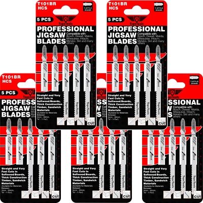 25 x Topstools T101BR Down Cut Jigsaw Blades for Wood Straight and Clean Bosch