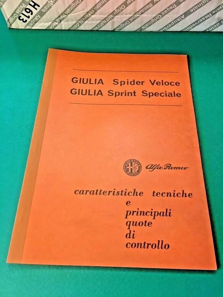 ALFA ROMEO Caratt. Técnicas Y Quote Control Spider Rápido Sprint Especial 1965 - Imagen 1 de 1
