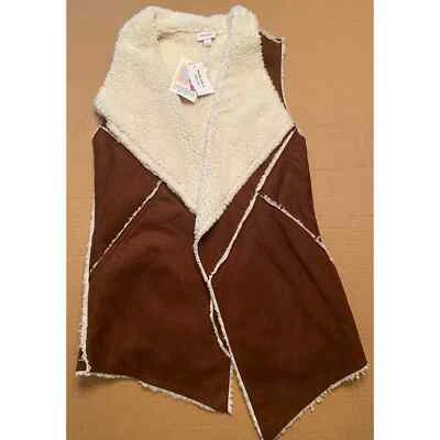 ¡NUEVO CON ETIQUETAS!  Mujer Lularoe Chaleco Gamuza Marrón Talla S Foto 1 de 4