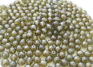 1200 Pcs 4mm Czech Fire Polished Faceted Glass Beads   -   LUMI GREEN - Picture 1 of 2