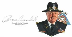 Bruce Crandall Hand Signed Cut Signature GOE Lithograph Vietnam MOH Snake - Picture 1 of 1
