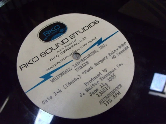 Whitehall Laboratories, Inc."Post Surgery Pain" Dualin Advertise RKO Disc Record - Image 1 of 1