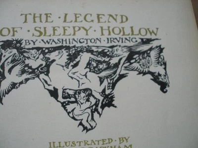 THE LEGEND OF SLEEPY HOLLOW Washington Irving 8 col pls Arthur Rackham 1st 1928 - image 1 of 4