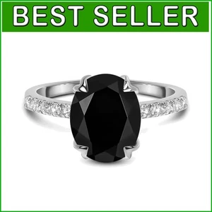 Harlow Black Obsidian Ring - Authentic 925 Sterling Silver Birthstone Jewelry - Picture 1 of 8