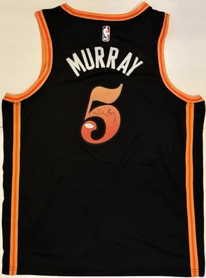 Dejounte Murray Signed/Autographed Atlanta Hawks Jersey PSA City Edition Peach - Image 1 of 3