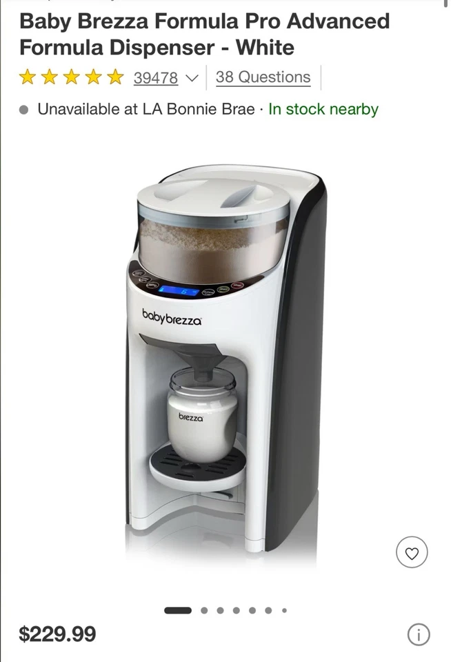 Baby Brezza FRP0045 Formula Pro Baby One Step Formula Maker - Blanco Foto 1 de 4