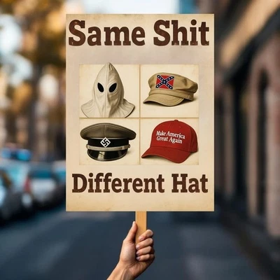 Cartel de protesta Trump No Kings, póster misma mierda diferente sombrero póster Foto 1 de 4