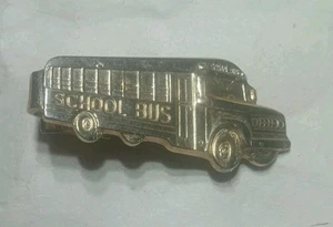  School Bus Vintage Tie Bar Clip Clasp Ah - Picture 1 of 6