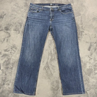 7 For All Mankind Austyn Jeans Mens 40x32  Relaxed Straight Dark Wash Stretch - Image 1 of 4