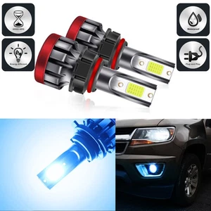 2x Blue LED Light Bulbs 5202 5201 PS19W PS24W Fog Light DRL Bulbs For Chevy GMC - Picture 1 of 9