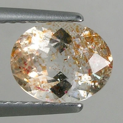 1,40 ct ÚNICO BRILLANTE - PUNTOS NARANJAS RAROS feldespato PIEDRA SOLAR NATURAL Ovalada BL Foto 1 de 2