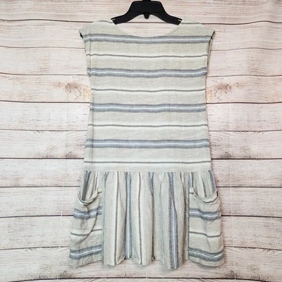 Patagonia Striped Dress Hemp Organic Cotton Girls Size Large Summer Pockets - Image 1 of 4