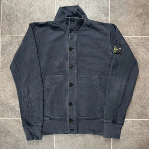 Stone Island Button Up Jacket Sweatshirt Jumper Navy Cotton A/W 2001 - Medium - Picture 1 of 10