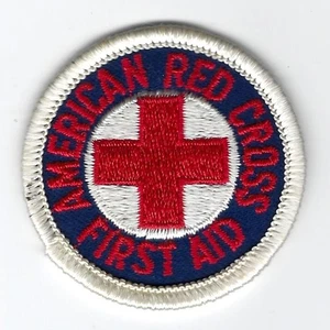 AMERICAN RED CROSS - First Aid - [ Vintage Circle Patch ] - Picture 1 of 1