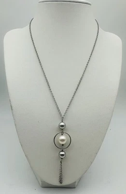 Collana Donna In Argento 925 Lunga 43 Cm ,peso 7,1 Gr ,con Ciondolo - Immagine 1 di 4