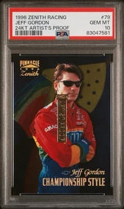 1996 Zenith Racing 24KT Artist's Proof #79 Jeff Gordon PSA 10 GEM MINT POP 1 - Picture 1 of 3