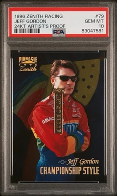 1996 Zenith Racing 24KT Artist's Proof #79 Jeff Gordon PSA 10 GEM MINT POP 1 - Image 1 of 3