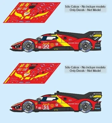 DÉCALCOMANIES LE MANS Décal Ferrari 499 P Hypercar WEC 2023 1:32 1:43 1:24 1:18 slot decals