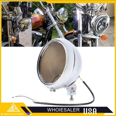 Balde de lâmpada carcaça de farol 7" para Harley Softail FatBoy FLSTF 1986-2011 - Imagem 1 de 4