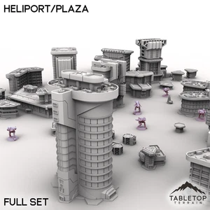 HEXTECH Heliport/Plaza - City Map Pack - Small Scale Mech Wargames 6mm 8mm - Picture 1 of 13