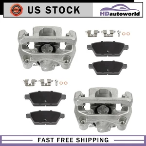 Rear 2x Brake Calipers And 4x Ceramic Brake Pads Set For 2006-2012 Ford Fusion - Picture 1 of 8