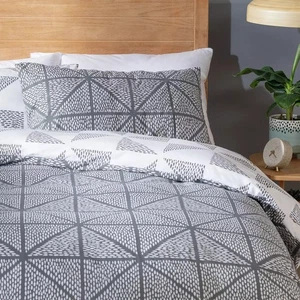Habitat Stockholm Diamond Dash Grey Bedding Set - Double - Picture 1 of 5