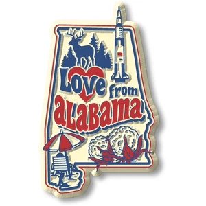 Imán estatal vintage "Love from Alabama" de imanes clásicos - Imagen 1 de 5