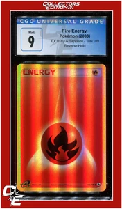 EX Ruby & Sapphire 108 Fire Energy Reverse Holo CGC 9 - Picture 1 of 2
