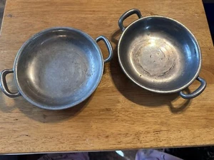 2 VINTAGE WILTON ARMETALE COLUMBIA PA PEWTER 2 HANDLED BOWL 7” - Picture 1 of 2
