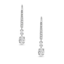 Dangling Diamond Hoop Earrings 14k Gold and diamond hoop earrings Women Jewelry