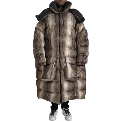 DOLCE & GABBANA Jacket Brown Parka Full Zip Hooded Long Coat IT48/US38/M 3750usd - Image 1 of 4