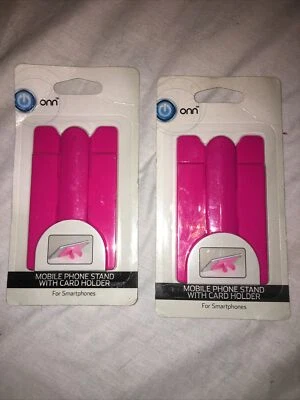 Brand New in Package Onn Pink Mobile Phone Stand with Card Holder - Image 1 of 2