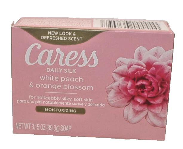 Caress Daily Silk White Peach & Orange Blossom Moisturizing Bath Bar 3.15 oz. Foto 1 de 1