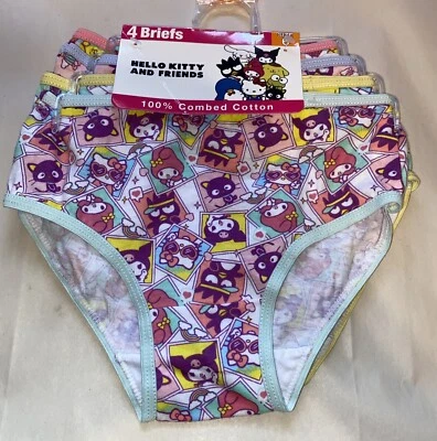 Nuevo con etiquetas Paquete de 4 calzoncillos estampados Hello Kitty and Friends para niñas talla 6 sin etiquetas Foto 1 de 4