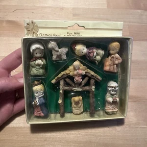 Vintage Christmas House Nativity Set Miniature 8pc Mini Scene Figures Greenbrier - Picture 1 of 7