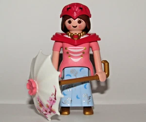 Playmobil Prinzessin / Königin blau / rosa Kleid mit weißem Sonnenschirm - C13 - Bild 1 von 6