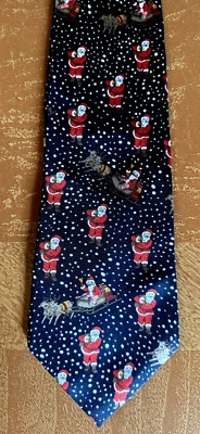 Галстук новинка STAFFORD USA Christmas Santa праздничный галстук 100% итальянский шелк (E86) - Изображение 1 из 4