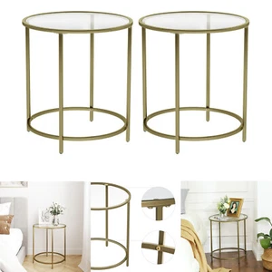 2er Set Couchtisch Beistelltisch Sofatisch Nachttisch Rund Robustes LCT631B01 - Bild 1 von 9