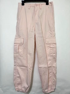 Levis Womens 28 Loose Light 30x24 Pink Cargo Pants 13" Hi-Rise Cinched Cuffs - Picture 1 of 10