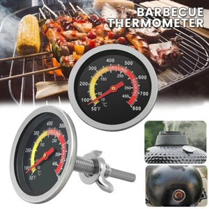Edelstahl BBQ Grill Thermometer Temperaturanzeige Analog Räucherofen Deckel - Bild 1 von 20