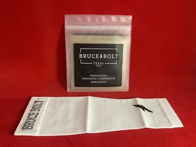 Bruce Bolt- WHITE- Baseball Arm Sleeve-Size: Kids (Youth) Older 2022 Version⚡️