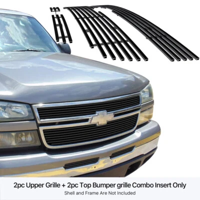 Se adapta a Chevy Silverado 1500HD/07 2006 clásico de acero inoxidable negro Billet Grille Combo Foto 1 de 4