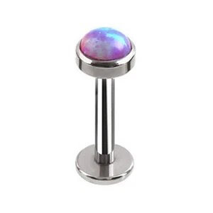 Opal Bezel Labret Triple Piercing Forward Helix Earring Tragus Cartilage Studs☆ - Picture 1 of 24