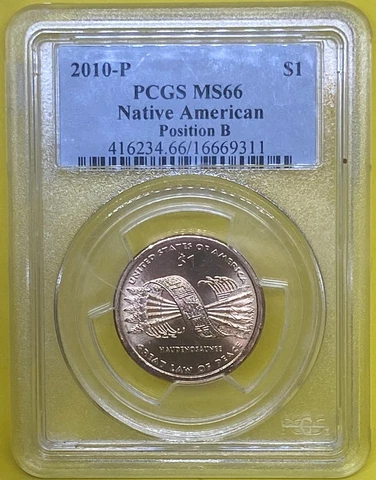 2010 P Sacagawea Native American  Dollar  PCGS MS66 Position B Cover