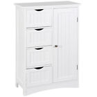 Wooden Floor Cabinet Side Storage Organizer Bathroom Furniture Home w/4 Drawers