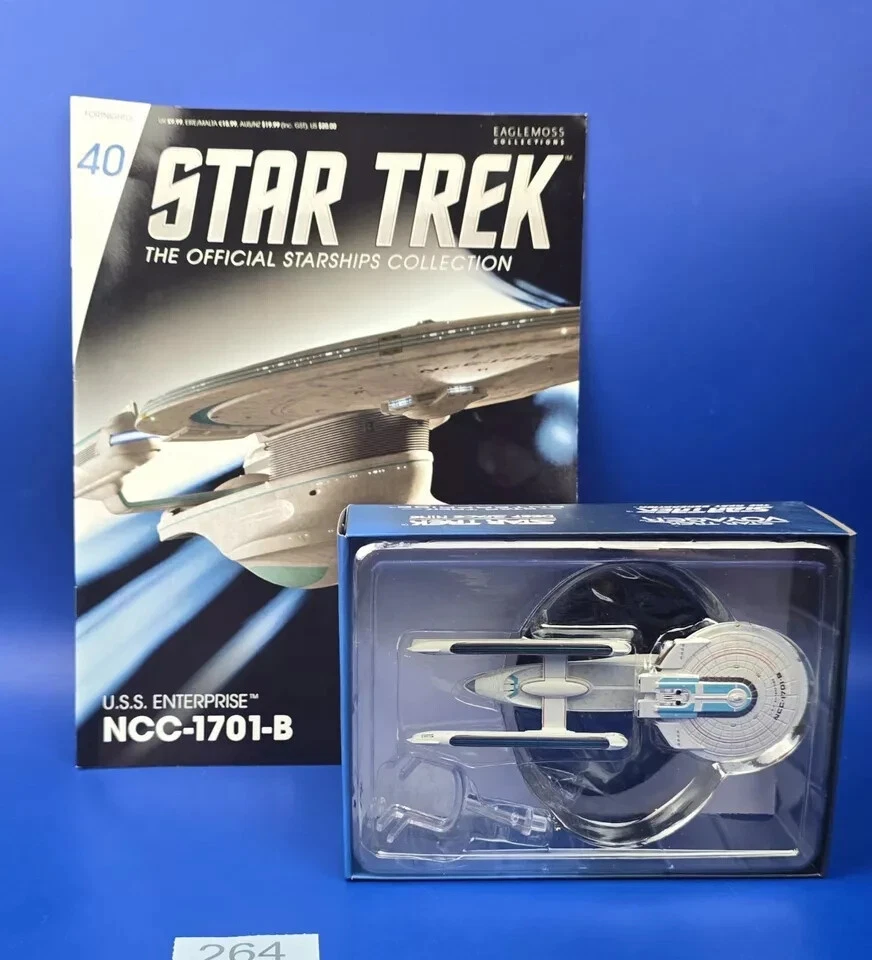 #40 Star Trek USS Enterprise 1701-B  Eaglemoss  Die-Cast Metal Ship- UK w Mag - Image 1 of 1